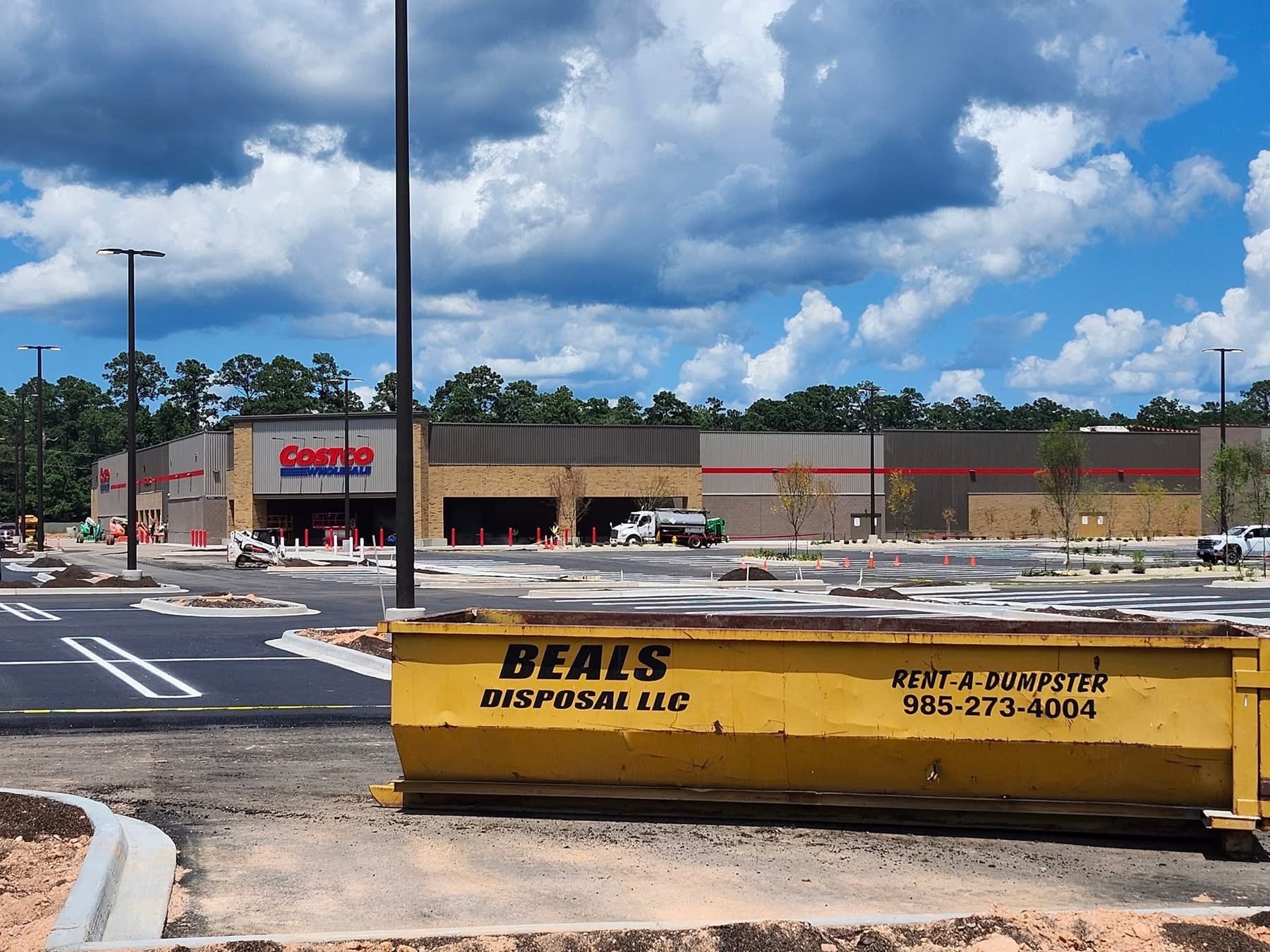 Beals dumpster staged at a commercial construction project